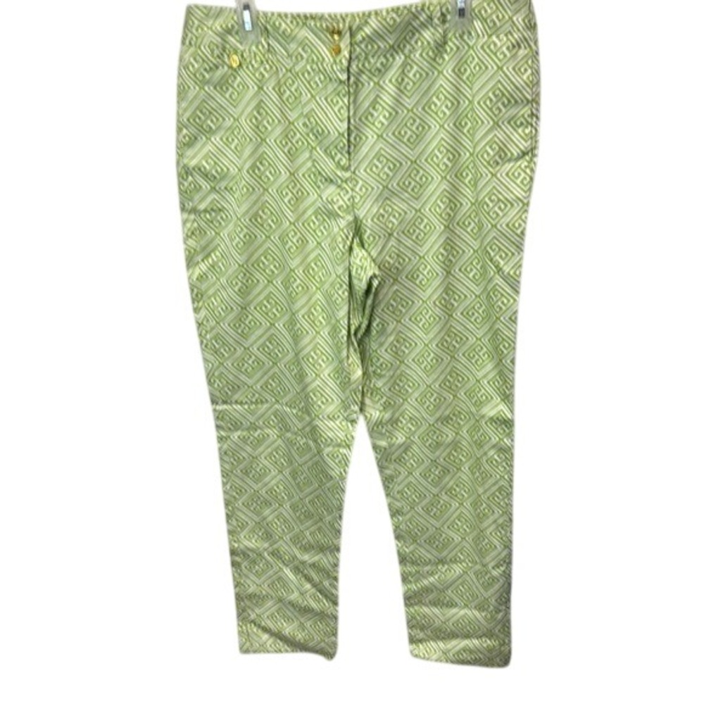 Island‎ Republic Geometric Print Cropped Pants Gold Button Detail Size 12
